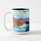 Personalized Ceramic Coffee Mug Fun Boat Theme (Gauche)