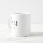 Personalized ceramic cute pink heart Mug for Mimi (Devant gauche)