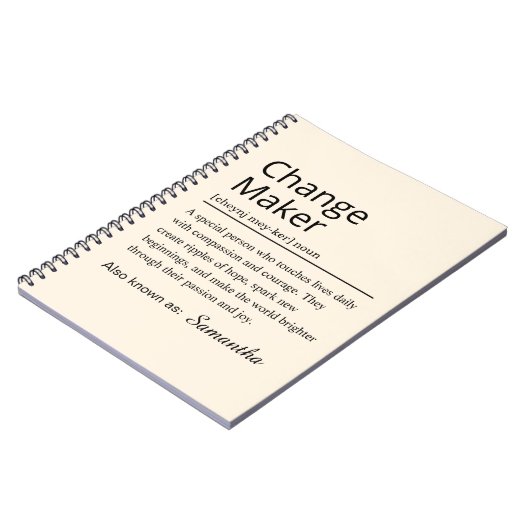 Personalized Change Maker Definition Notitieboek (Linkerzijde)