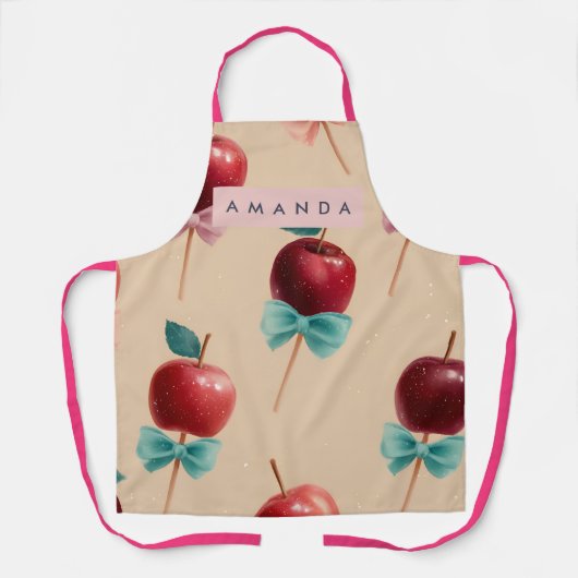 Personalized Charming Candy Apple Pattern Apron Schort (Voorkant)