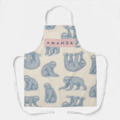 Personalized Charming Elegant Blue Sloth Pattern Schort (Voorkant)