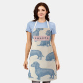 Personalized Charming Elegant Dachshund Pattern Schort (Gedragen)