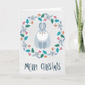 Personalized Charming Rabbit Christmas Card Kaart (Voorkant)