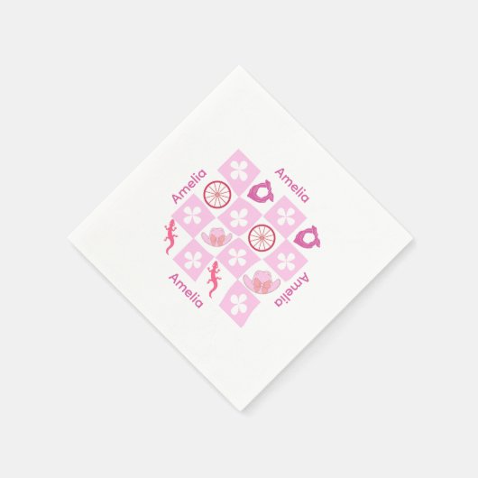 Personalized Checkered Cowgirl Pattern Servet (Hoek)