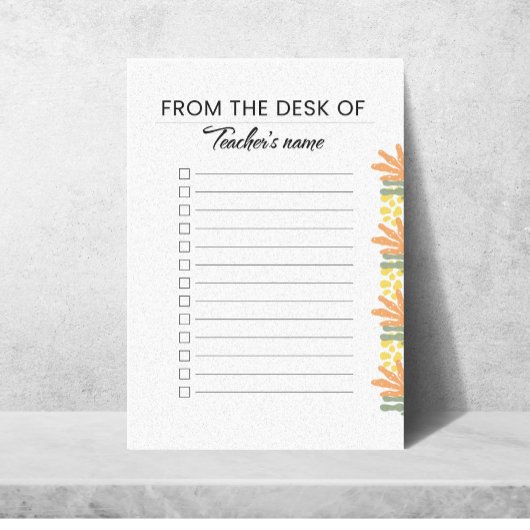 Personalized Checklist Note Pad 