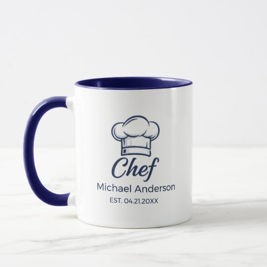 Personalized Chef Mug – Custom Name Kitchen Gift (Gauche)
