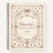 Personalized Cherry Bow Book Lover Reading Journal (Devant)