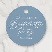 Personalized Chic Dusty Blue Bachelorette Party Bedankjes Labels (Voorkant)