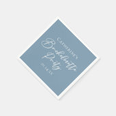 Personalized Chic Dusty Blue Bachelorette Party Servet (Hoek)