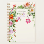 Personalized Chic Elegant Wildflower Planner (Devant)