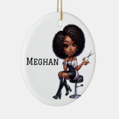 Personalized Chic Hair Stylist Keramisch Ornament (Rechts)