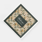 Personalized Chic Napkins Green Gold Botanical Servet (Hoek)
