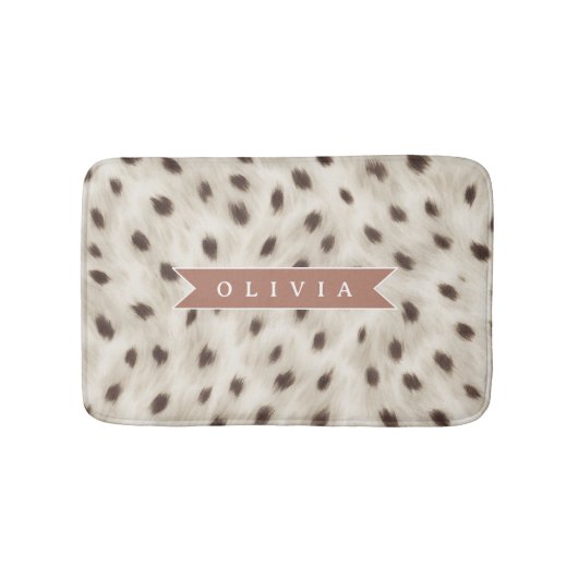 Personalized Chic Neutral Leopard Animal Print Badmat (Voorkant)