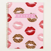 Personalized Chic Pink Leopart Print Lip Pattern (Devant)
