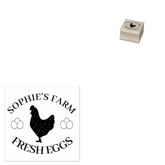 Personalized Chicken Egg Logo Rubberstempel (Gestempeld)