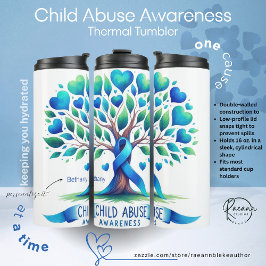 Personalized Child Abuse Awareness Thermal Tumbler Thermosbeker