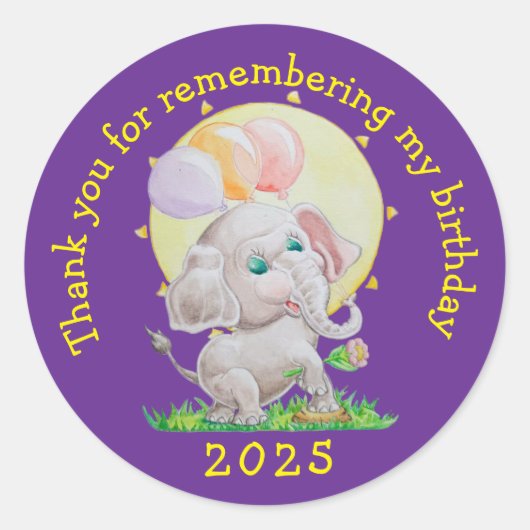 Personalized Children's Birthday Stickers  (Devant)