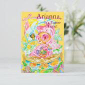 Personalized Children's Easter Flat Thank You Card Bedankkaart (Staand voorkant)