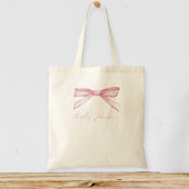 Personalized children's tote bag with bow