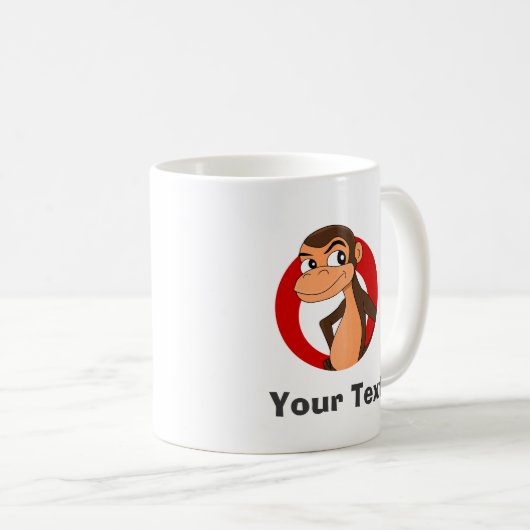Personalized chimp cartoon coffee mug (Devant droit)