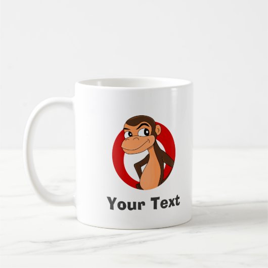 Personalized chimp cartoon coffee mug (Gauche)