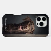 Personalized Chocolate Lab Portrait iPhone Hoesje (Achterkant horizontaal)