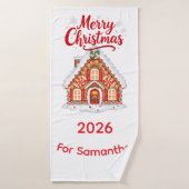 Personalized Christmas 2026 Bath Towel  (Serviette de bain)