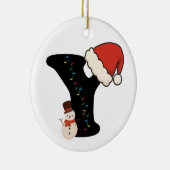 Personalized Christmas Alphabet Y Keramisch Ornament (Rechts)