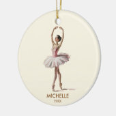 Personalized Christmas ballet Ballerina dancer Keramisch Ornament (Links)
