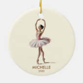 Personalized Christmas ballet Ballerina dancer Keramisch Ornament (Achterkant)
