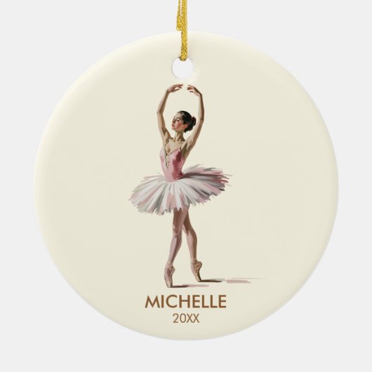 Personalized Christmas ballet Ballerina dancer Keramisch Ornament (Achterkant)