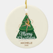 Personalized Christmas ballet Ballerina dancer Keramisch Ornament (Achterkant)