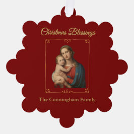 Personalized Christmas Blessings Ornament Kaart