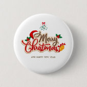 Personalized Christmas Button–Custom Seasonal Pin Ronde Button 5,7 Cm (Voorkant)