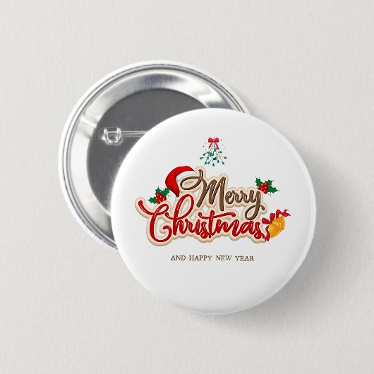 Personalized Christmas Button–Custom Seasonal Pin Ronde Button 5,7 Cm (Voorkant /achterkant)