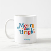 Personalized Christmas Colorful merry and bright Koffiemok (Links)