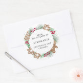 Personalized Christmas Cookie  Ronde Sticker (Envelop)