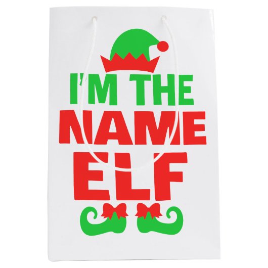 Personalized Christmas Elf Medium Cadeauzakje (Voorkant)