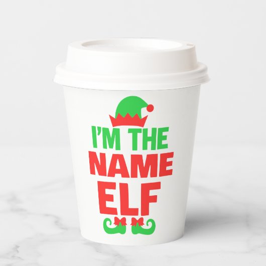 Personalized Christmas Elf Papieren Bekers (Voorkant)