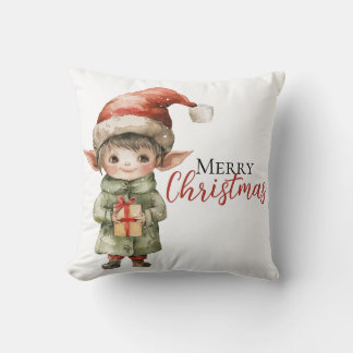 Personalized Christmas Elf Pillow – Custom Holiday Kussen