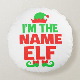 Personalized Christmas Elf Rond Kussen