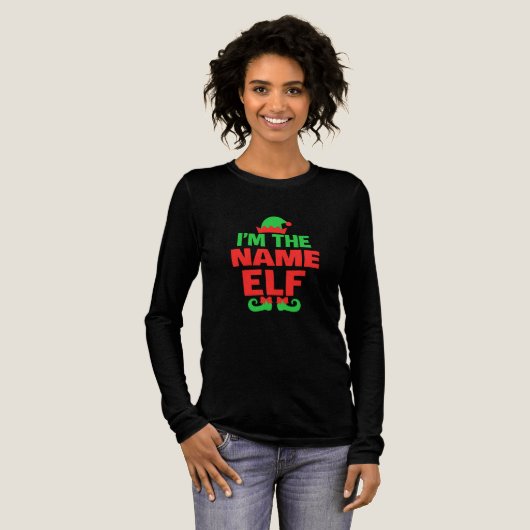Personalized Christmas Elf Tri-Blend Shirt (Voorkant)