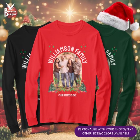 Personalized CHRISTMAS FAMILY Group Photo T-shirt