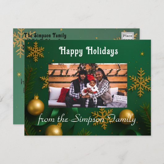 Personalized Christmas Family Photo Postcard Briefkaart (Voorkant / Achterkant)