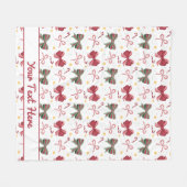 Personalized Christmas Fleece Blanket With Bows (Voorkant (Horizontaal))