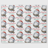 Personalized Christmas Golf Ball With Santa Hat Cadeaupapier (Vlak)