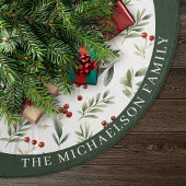 Personalized Christmas Greenery & Red Berries Kerstboom Rok