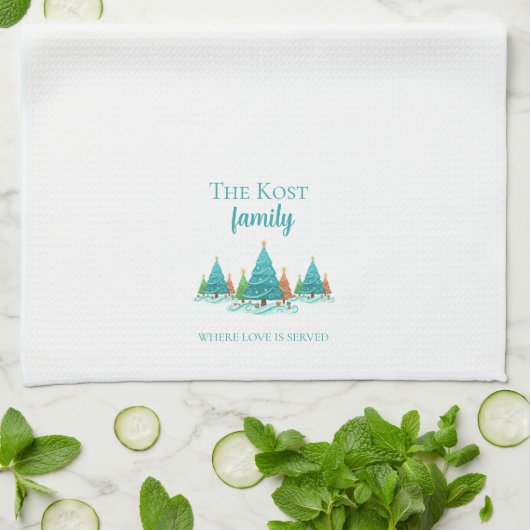 Personalized Christmas Kitchen Towels Theedoek (Gevouwen)