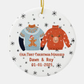 Personalized Christmas Married Ornament, Custom  Keramisch Ornament (Voorkant)