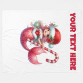 Personalized Christmas Mermaid Baby Fleece Blanket Deken (Voorkant (Horizontaal))